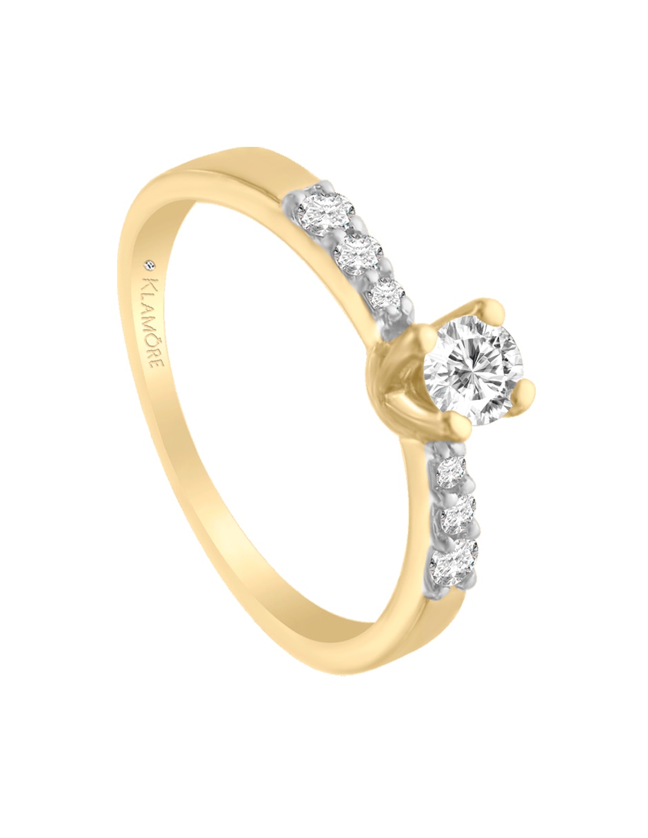 Solitario 14 k Mil diamante 4