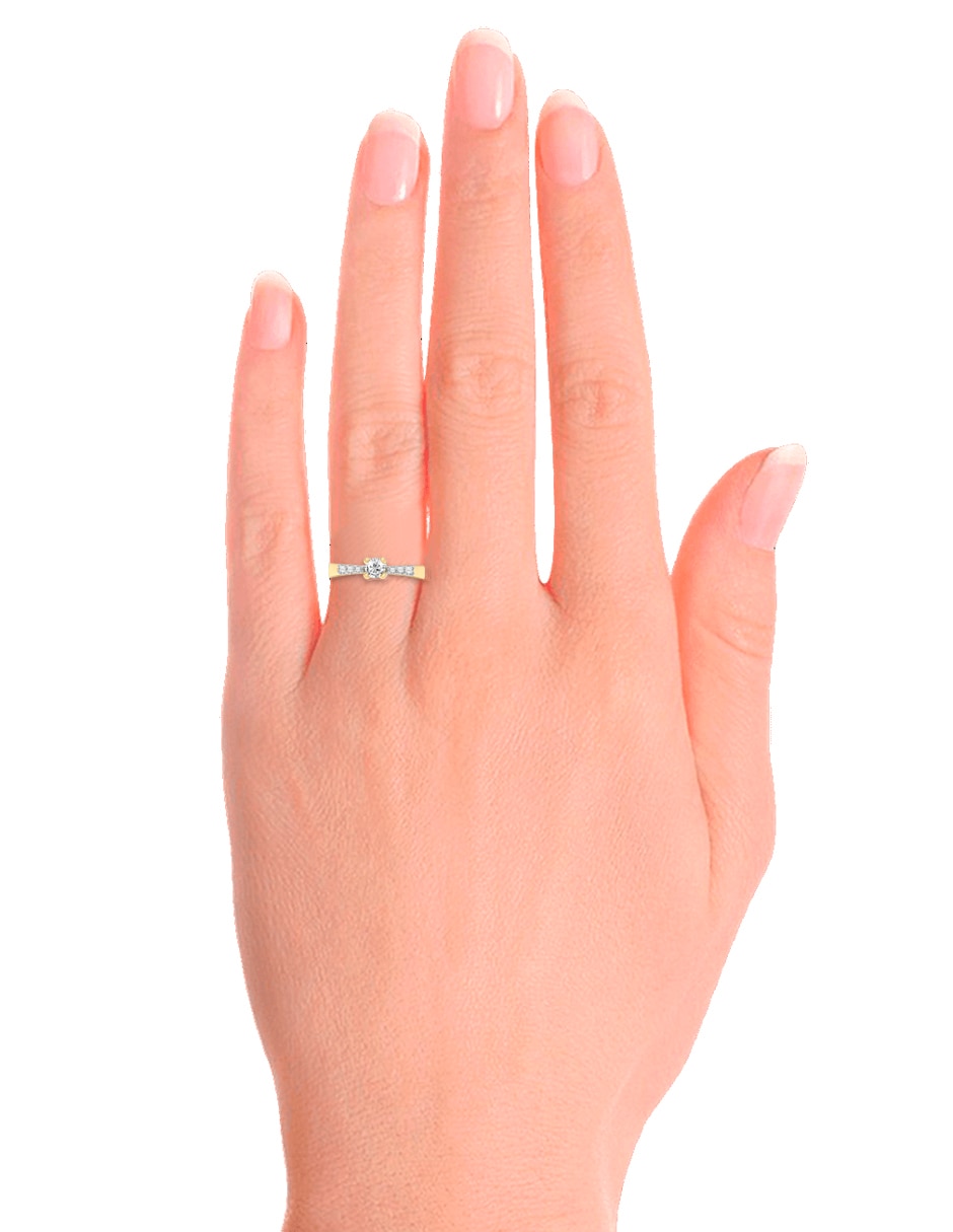 Solitario 14 k Mil diamante 3