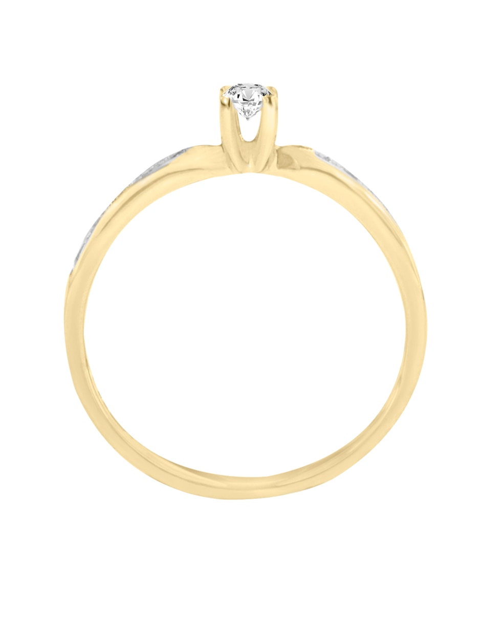 Solitario 14 k Kared diamante 5