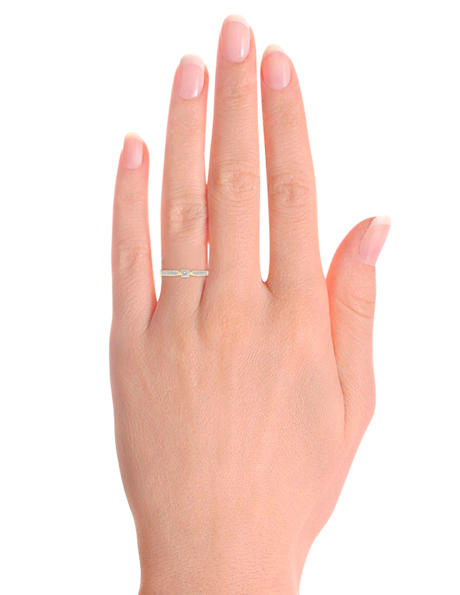 Solitario 14 k Kared diamante 3