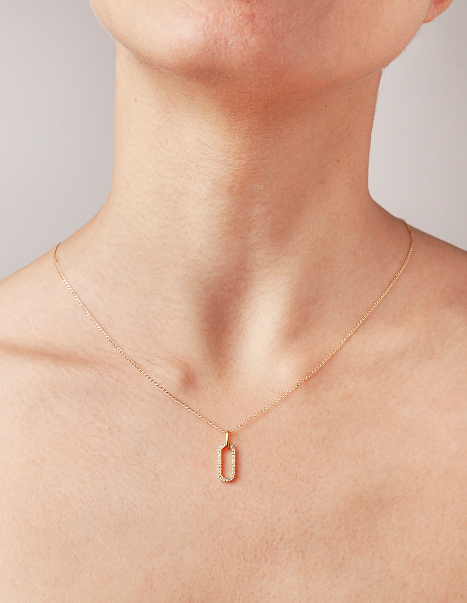 Collar ovalado de oro 14 K