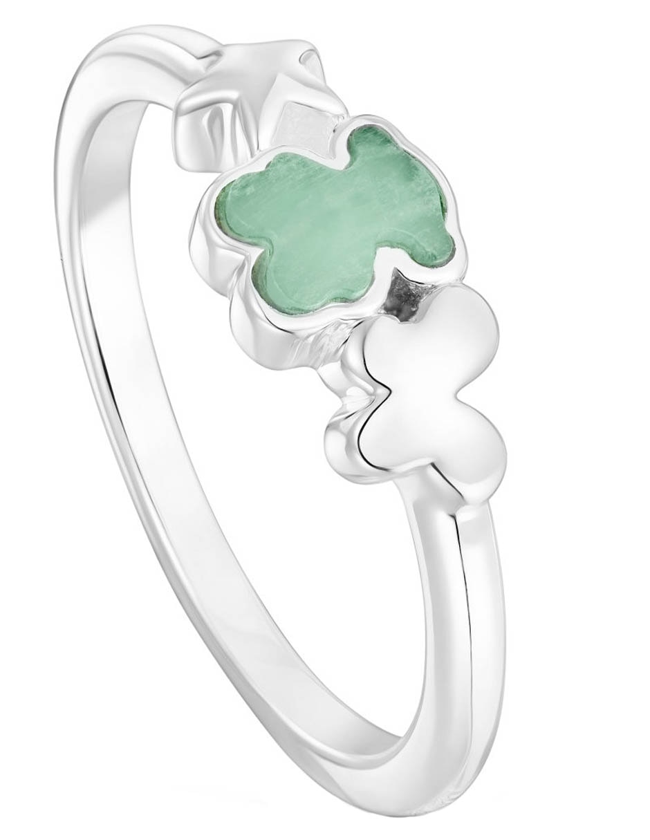 Anillo Bold Motif de plata amazonita brillante 5