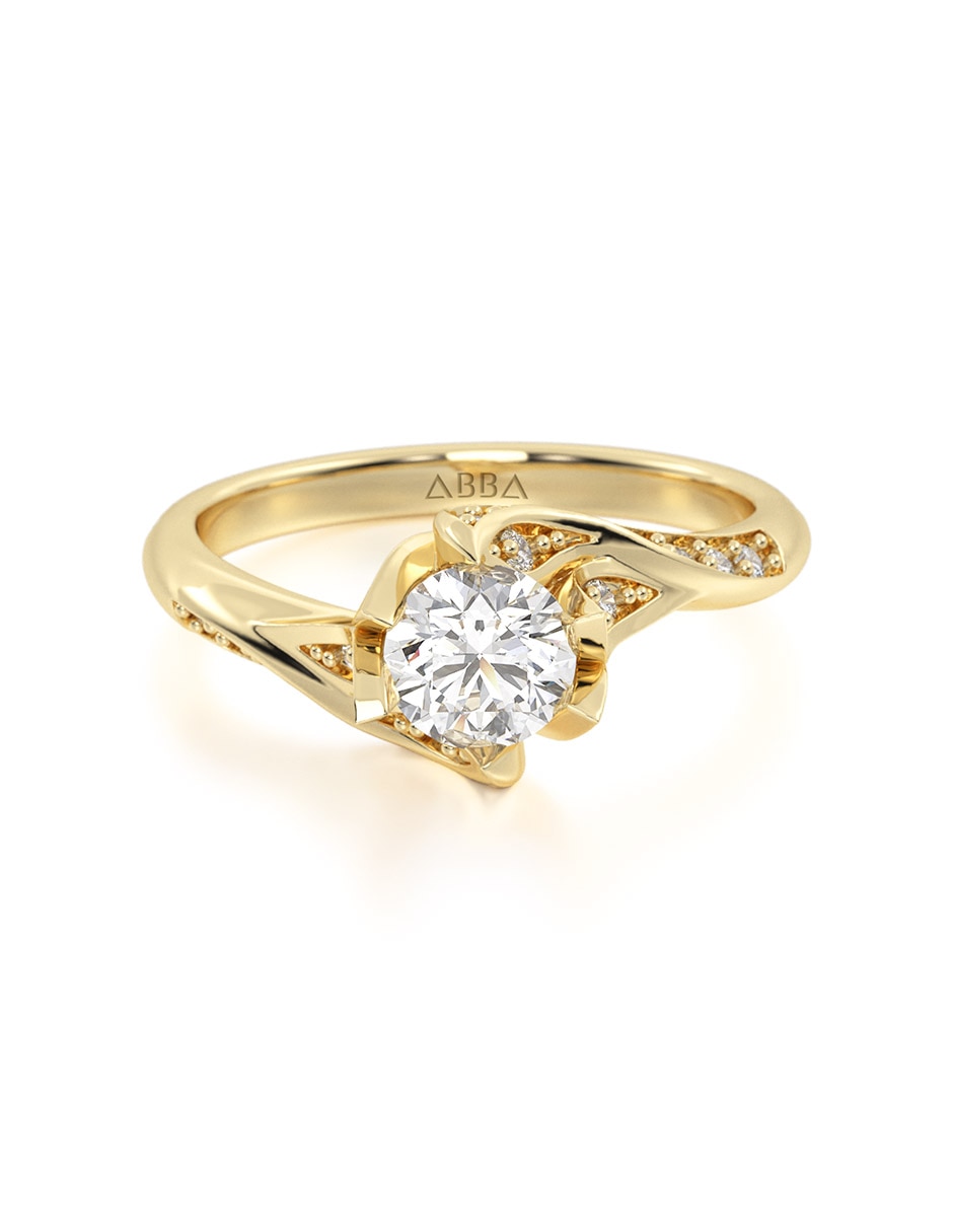 Anillo de compromiso de oro 10 k