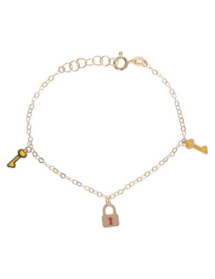 Pulsera de oro amarillo 14 K acabado liso