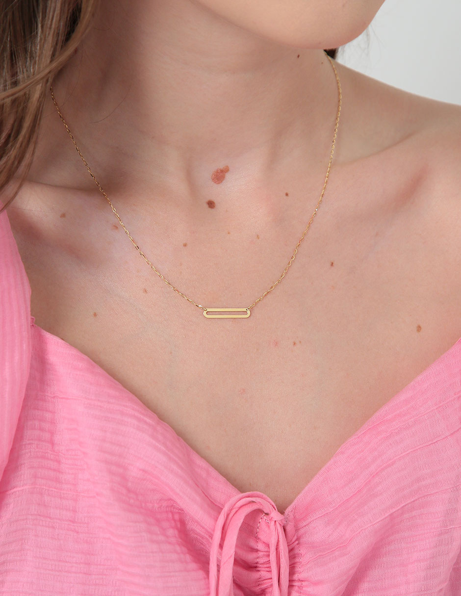 Collar de ovalado de oro 14 K 3