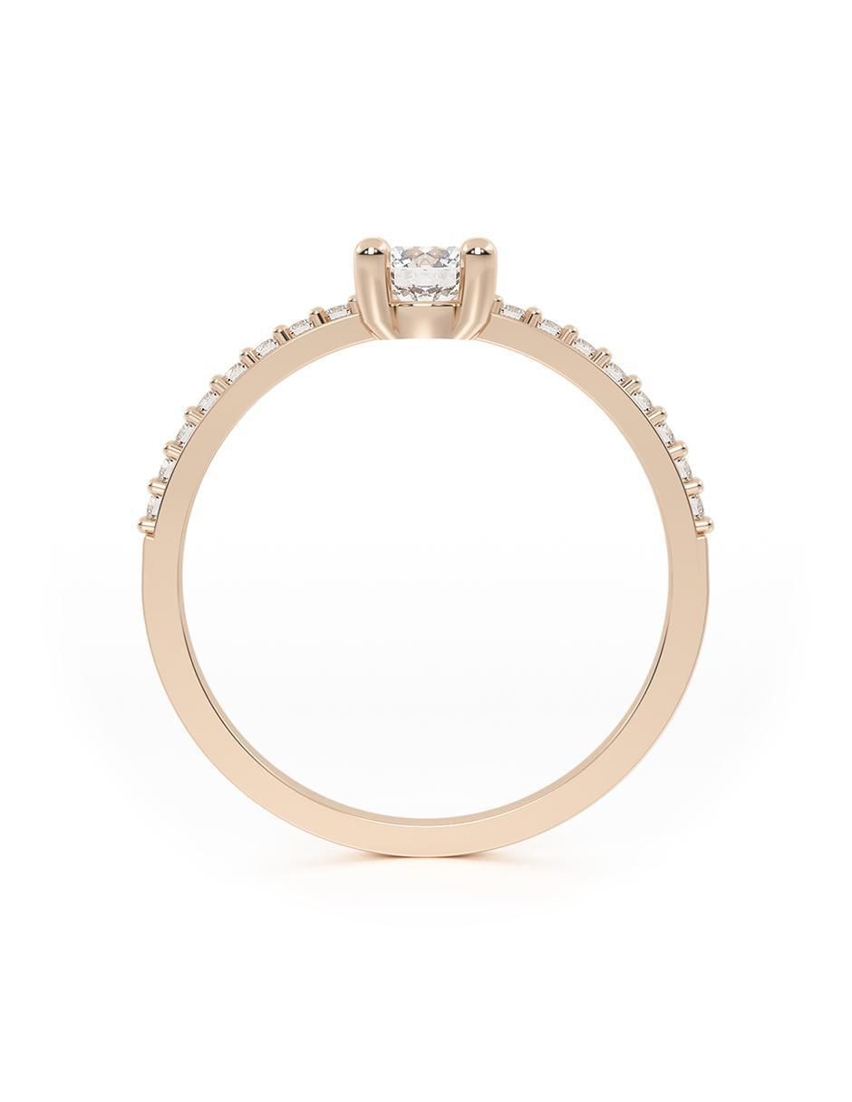Anillo de compromiso de oro 14 k zirconia 3