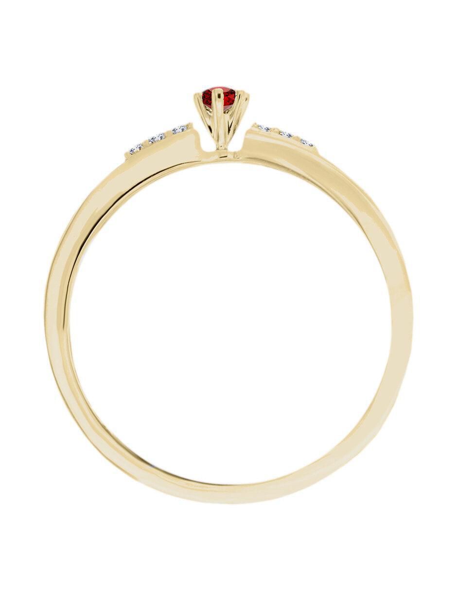 Solitario 14 k Natalie rubí y diamante 4