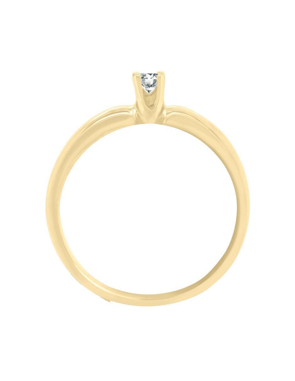 Solitario 14 k Azul diamante 3