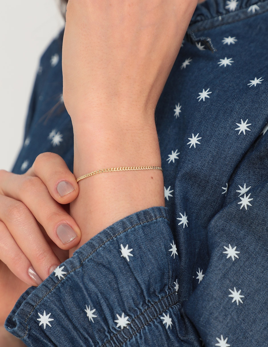 Pulsera de oro 14 K acabado brillante 3