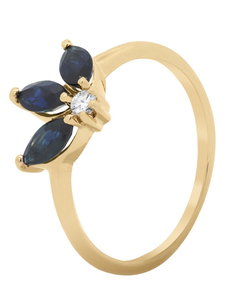 Anillo de oro zafiro y diamante brillante 3