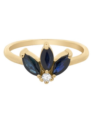 Anillo de oro zafiro y diamante brillante 1