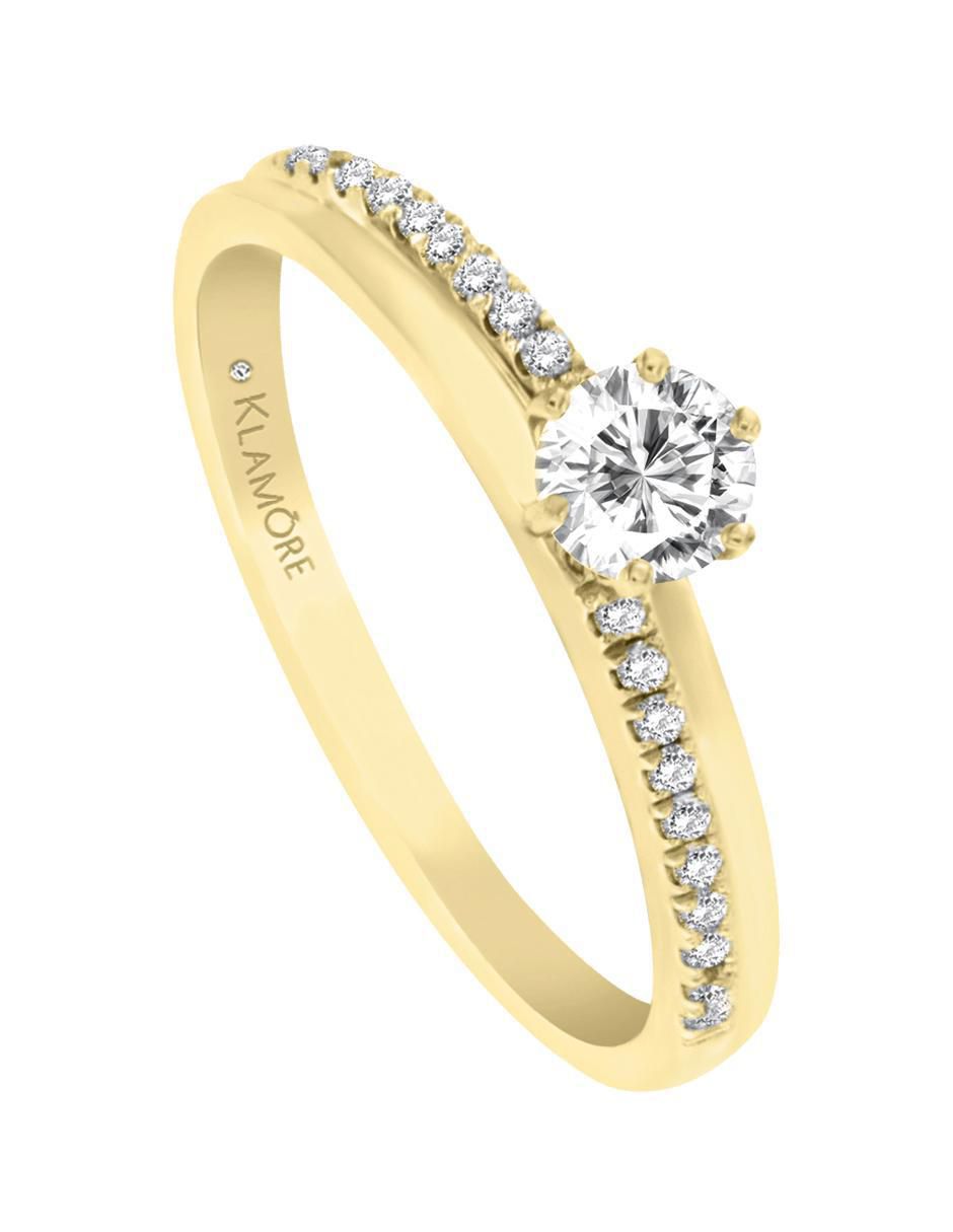 Solitario 14 k Lina diamante 4