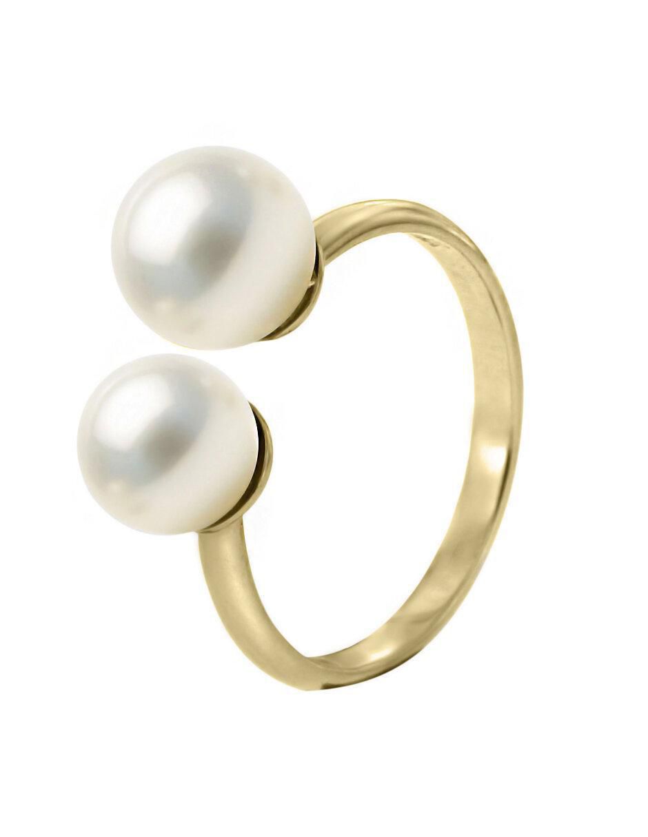Anillo redondo May 14 k de oro perla pulido 4