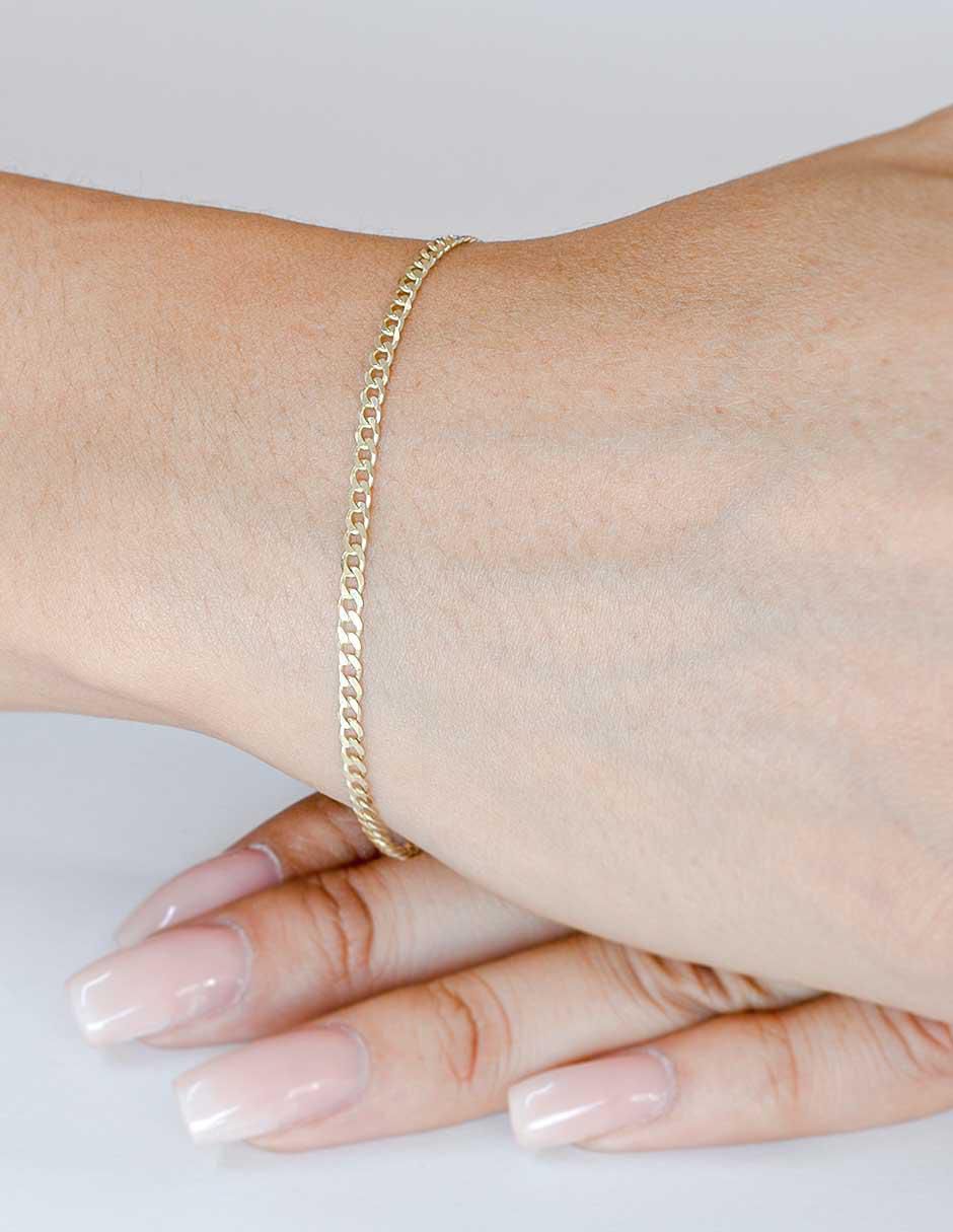 Pulsera de oro 10 K acabado pavé 2