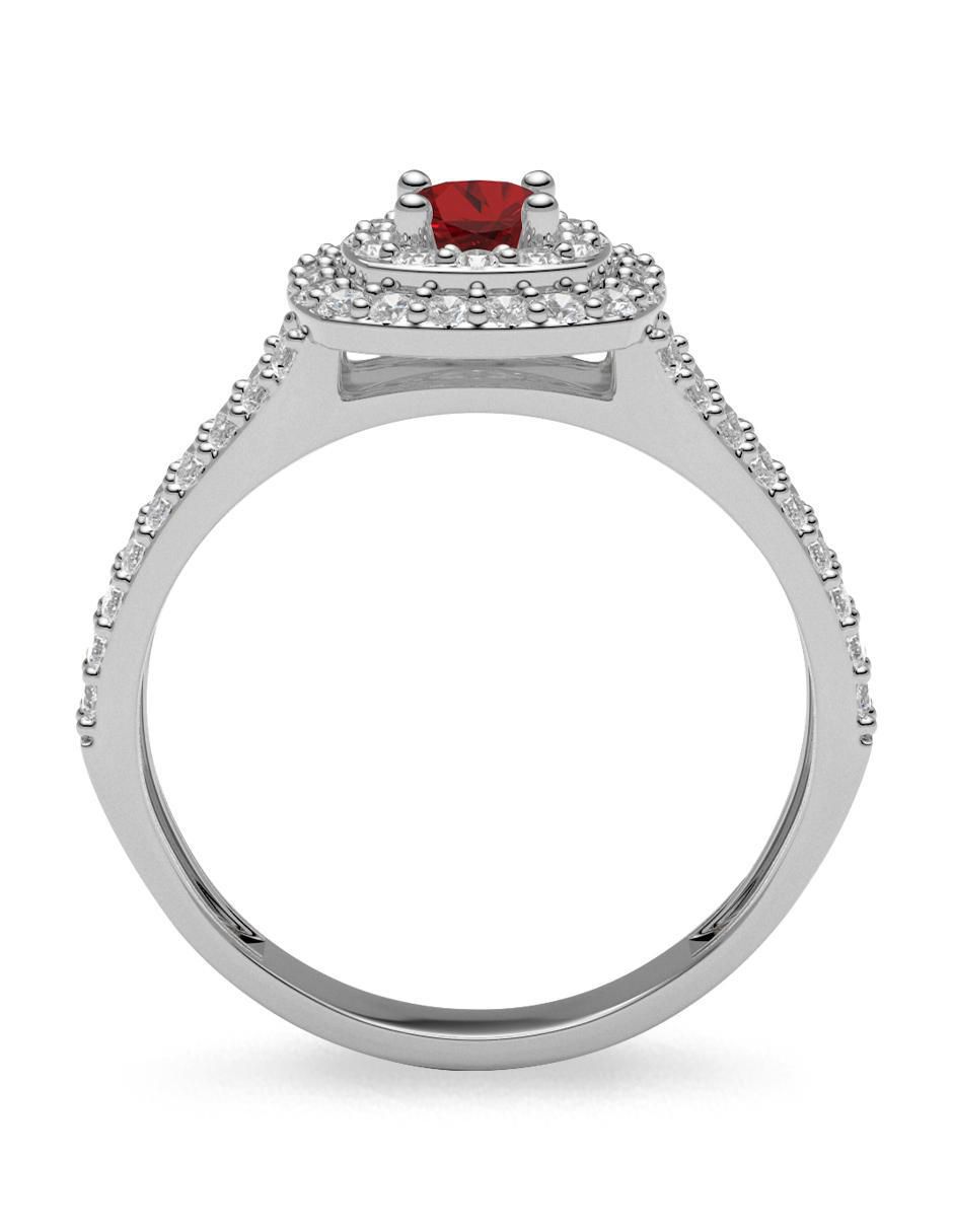 Anillo de compromiso 14 k rubí 4