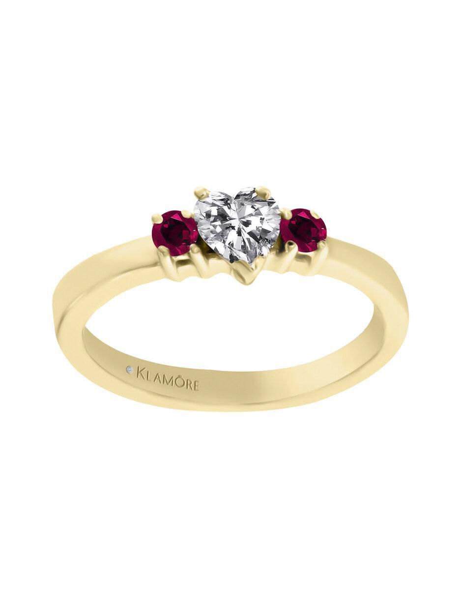 Solitario 14 k Aitana rubí y diamante Solitario 14 k Aitana rubí y diamante