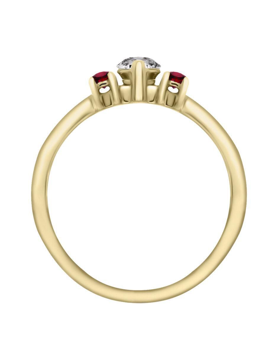 Solitario 14 k Aitana rubí y diamante 3