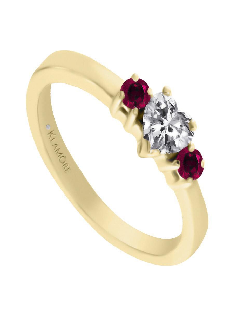 Solitario 14 k Aitana rubí y diamante 4