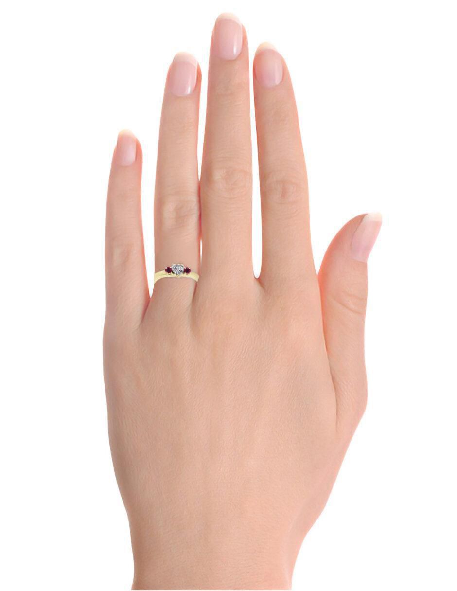 Solitario 14 k Aitana rubí y diamante 2