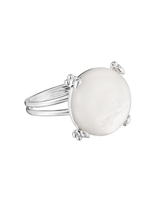 Anillo redondo Tous Color Pills de plata nácar brillante