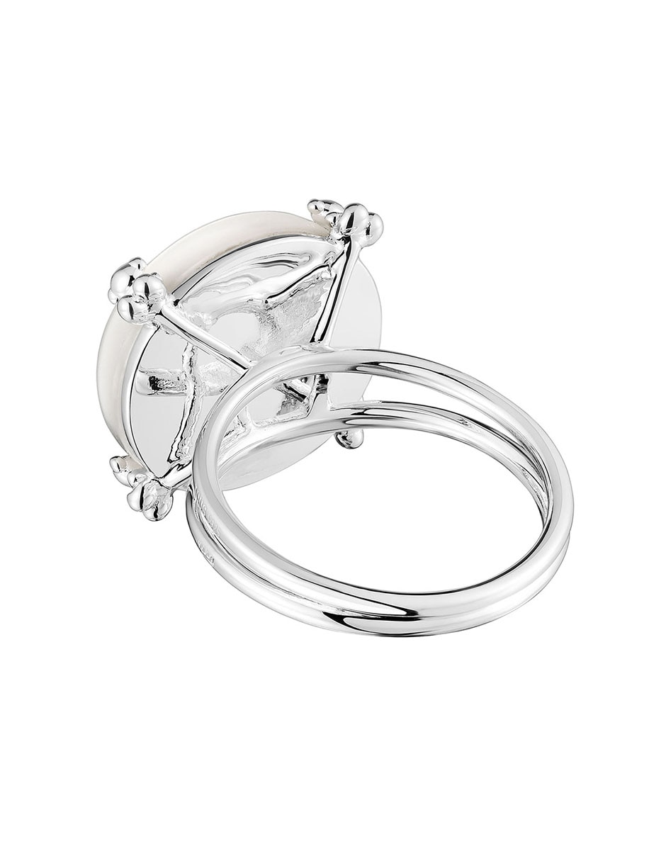 Anillo redondo Tous Color Pills de plata nácar brillante