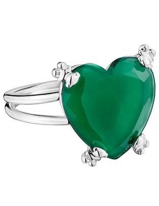 Anillo de corazón Tous Color Pills de plata calcedonia brillante