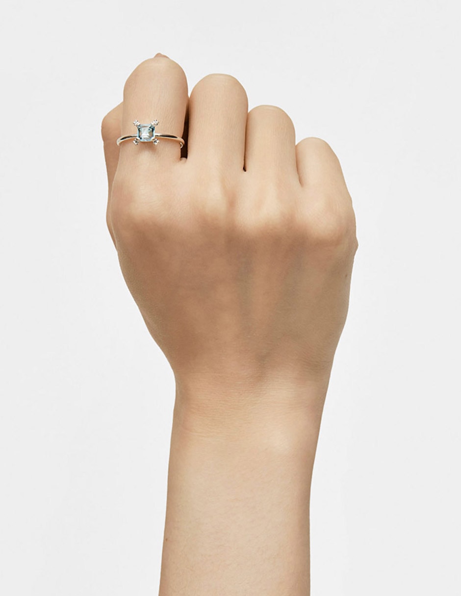 Anillo cuadrado Tous Color Pills de plata topacio brillante