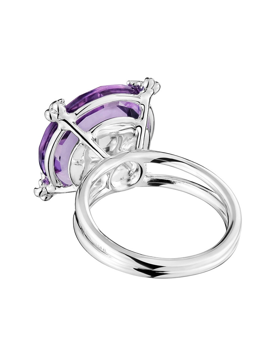 Anillo redondo Tous Color Pills de plata amatista brillante