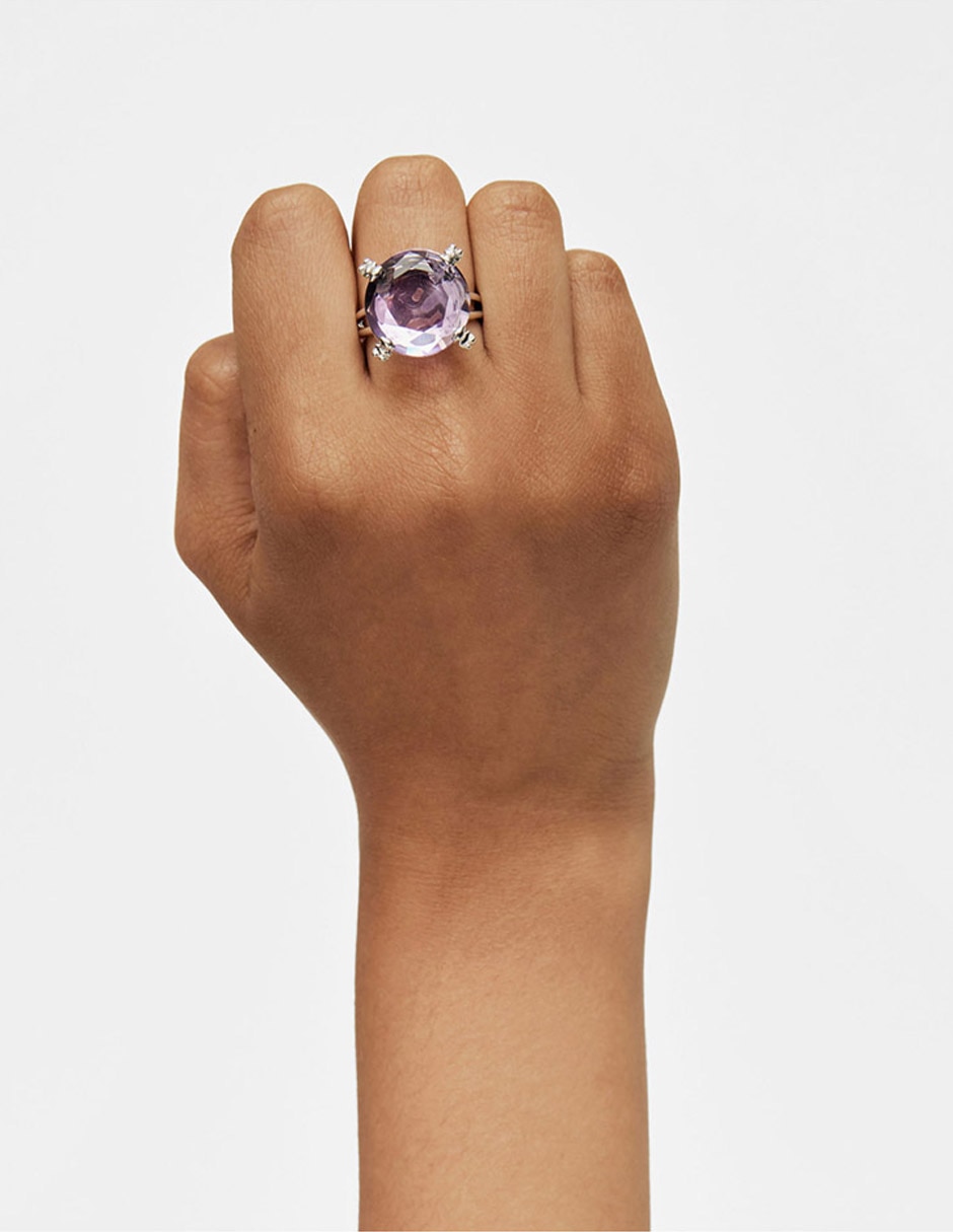 Anillo redondo Tous Color Pills de plata amatista brillante