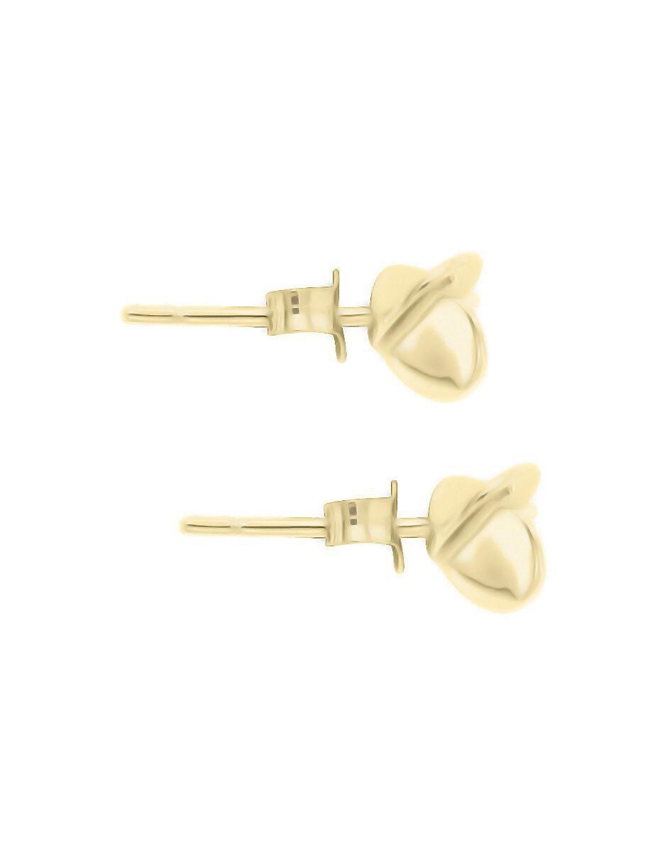 Aretes de flor Fascinare Kamill de oro 14 K con acabado brillante rubí 2