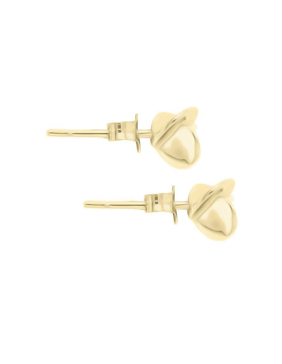 Aretes de flor de oro 14 K con acabado brillante zafiro 2