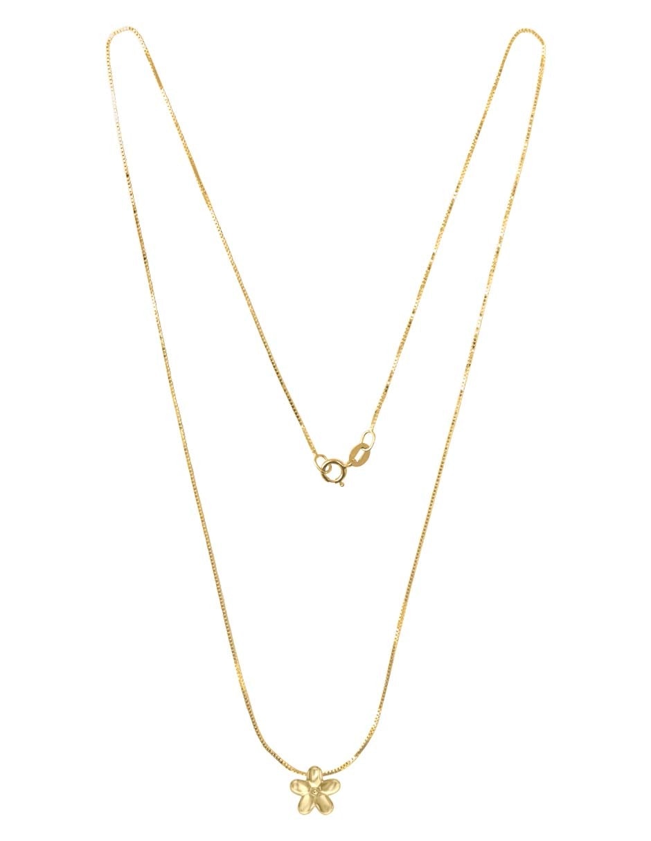 Colgante y dije de flor Fianelli Margarita de oro amarillo 14 K