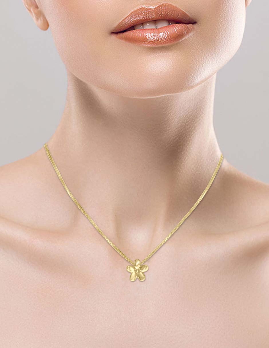 Colgante y dije de flor Fianelli Margarita de oro amarillo 14 K Colgante y dije de flor Fianelli Margarita de oro amarillo 14 K