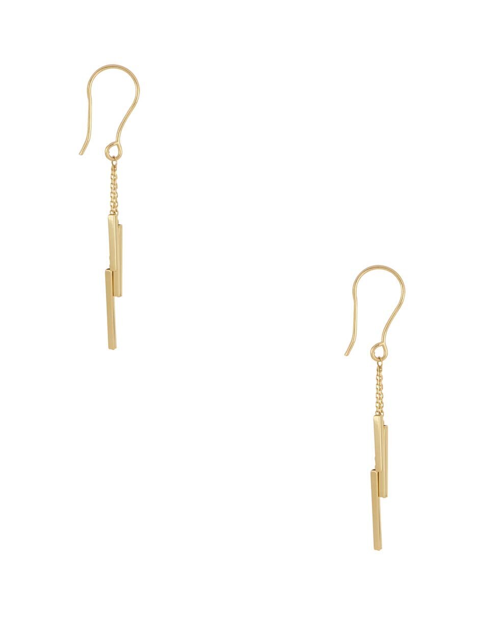 Aretes de oro amarillo 14 K con acabado brillante 3