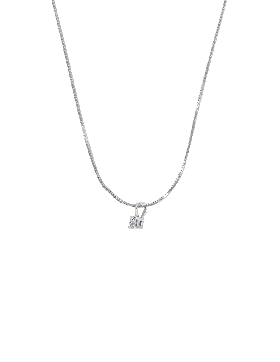 Colgante y dije redondo Fianelli Diamond Marissa de oro blanco 14 K 2