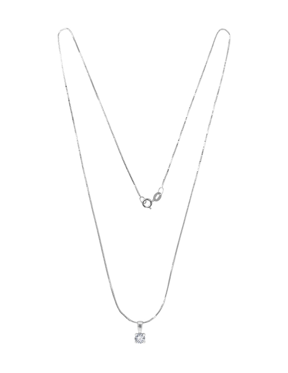 Colgante y dije redondo Fianelli Diamond Marissa de oro blanco 14 K 3