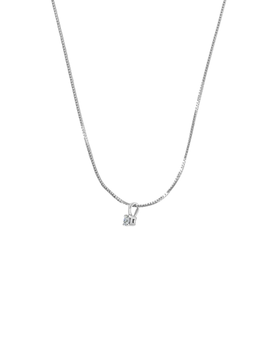 Colgante y dije redondo Fianelli Diamond Marissa de oro blanco 14 K