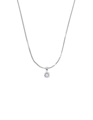 Colgante y dije redondo Fianelli Diamond Marissa de oro blanco 14 K