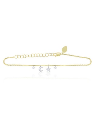 Brazalete de oro amarillo con diamante 14 k con acabado brillante 1