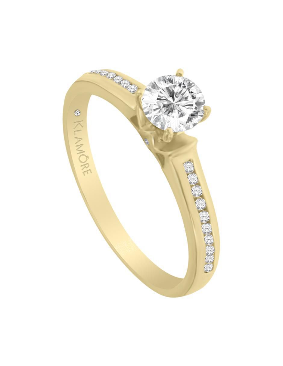 Solitario 14 k Ilka diamante 4