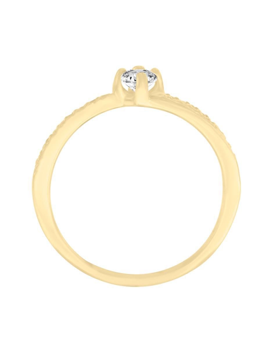 Solitario 14 k Carmín diamante 5