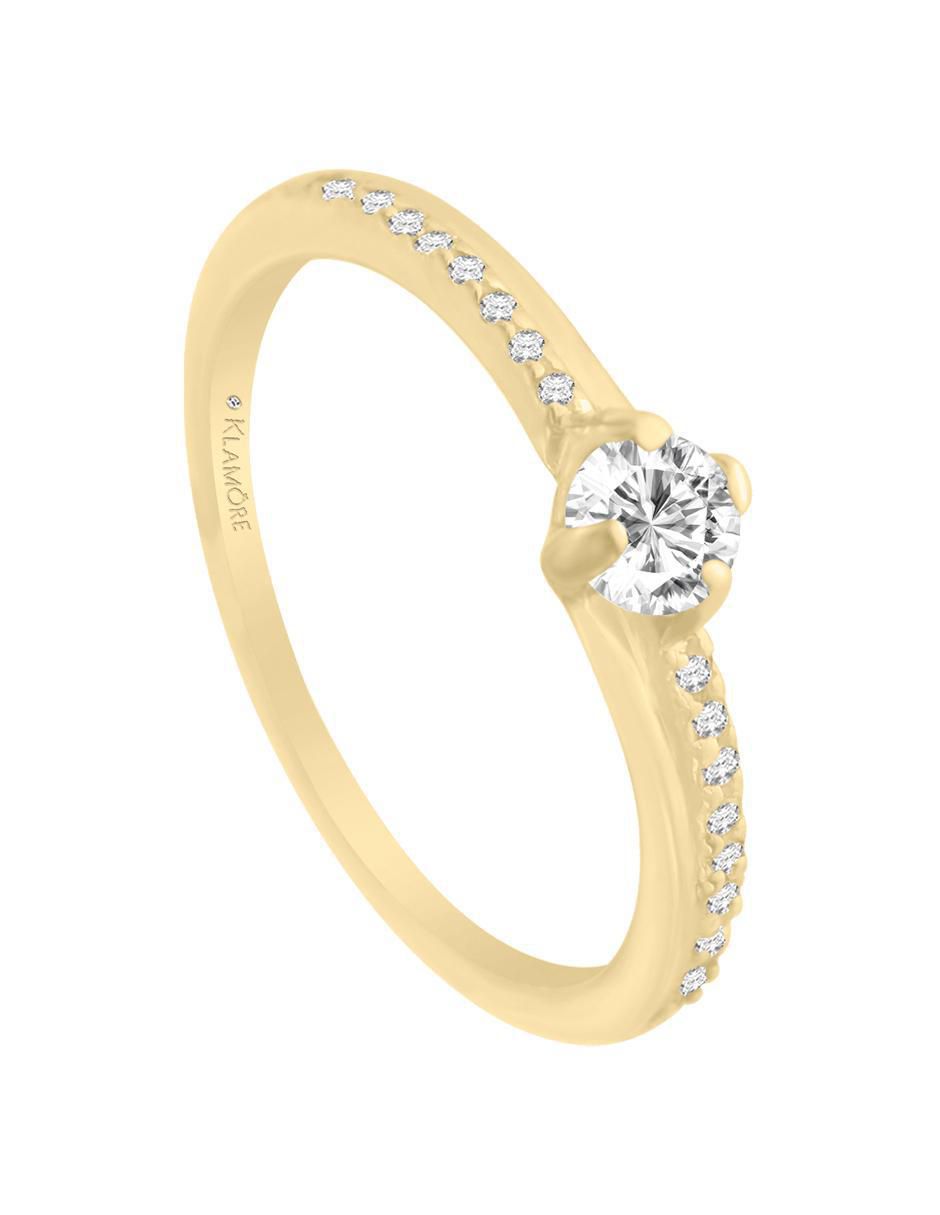 Solitario 14 k Carmín diamante 4