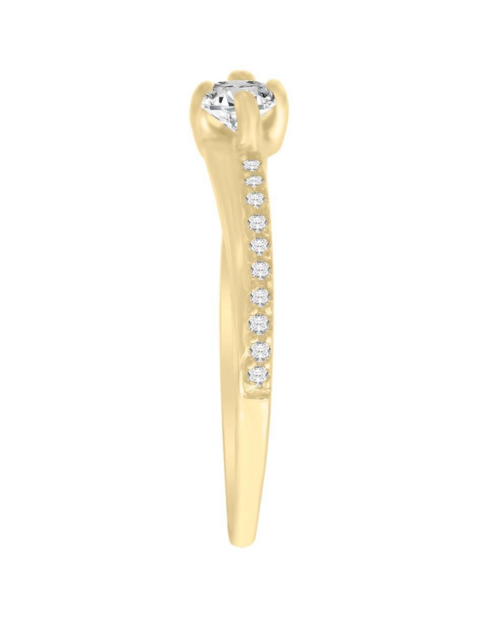 Solitario 14 k Carmín diamante 2