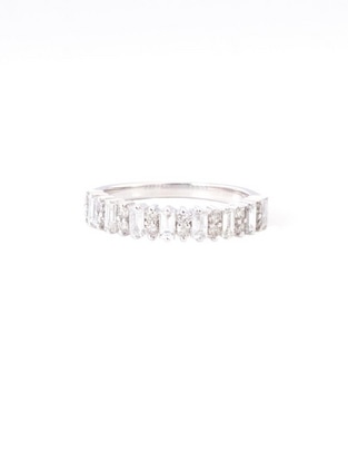 Anillo Dalila 14 k de oro blanco diamante pulido