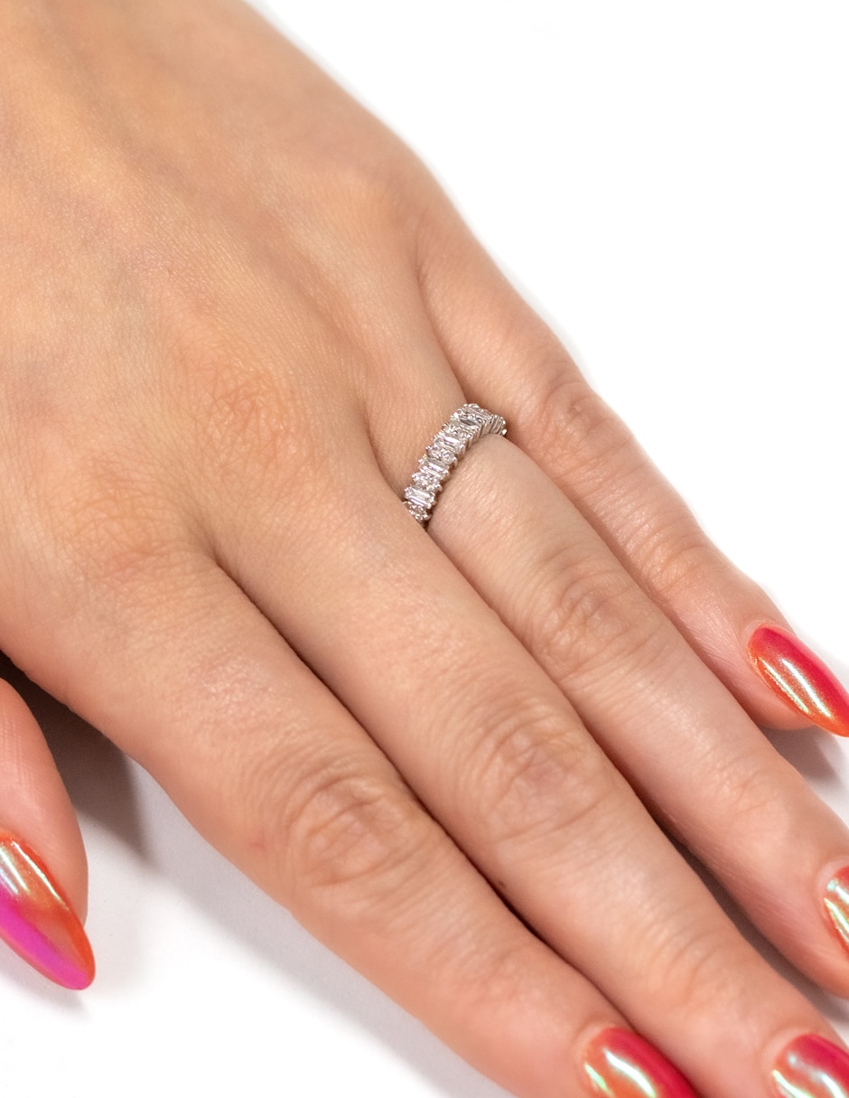 Anillo Dalila 14 k de oro blanco diamante pulido 3
