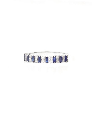 Anillo Dalila 14 k de oro blanco zafiro pulido Anillo Dalila 14 k de oro blanco zafiro pulido