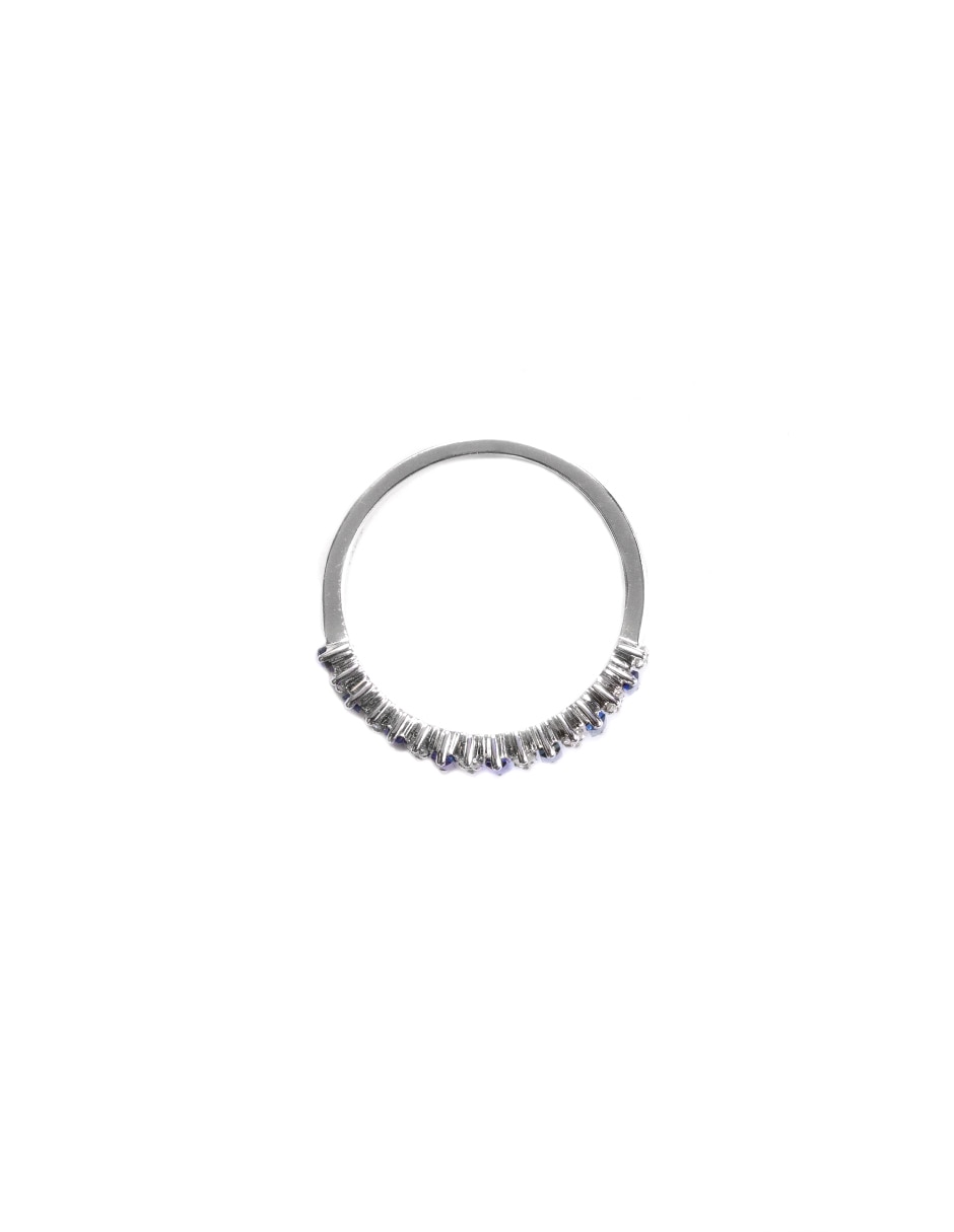 Anillo Dalila 14 k de oro blanco zafiro pulido 2