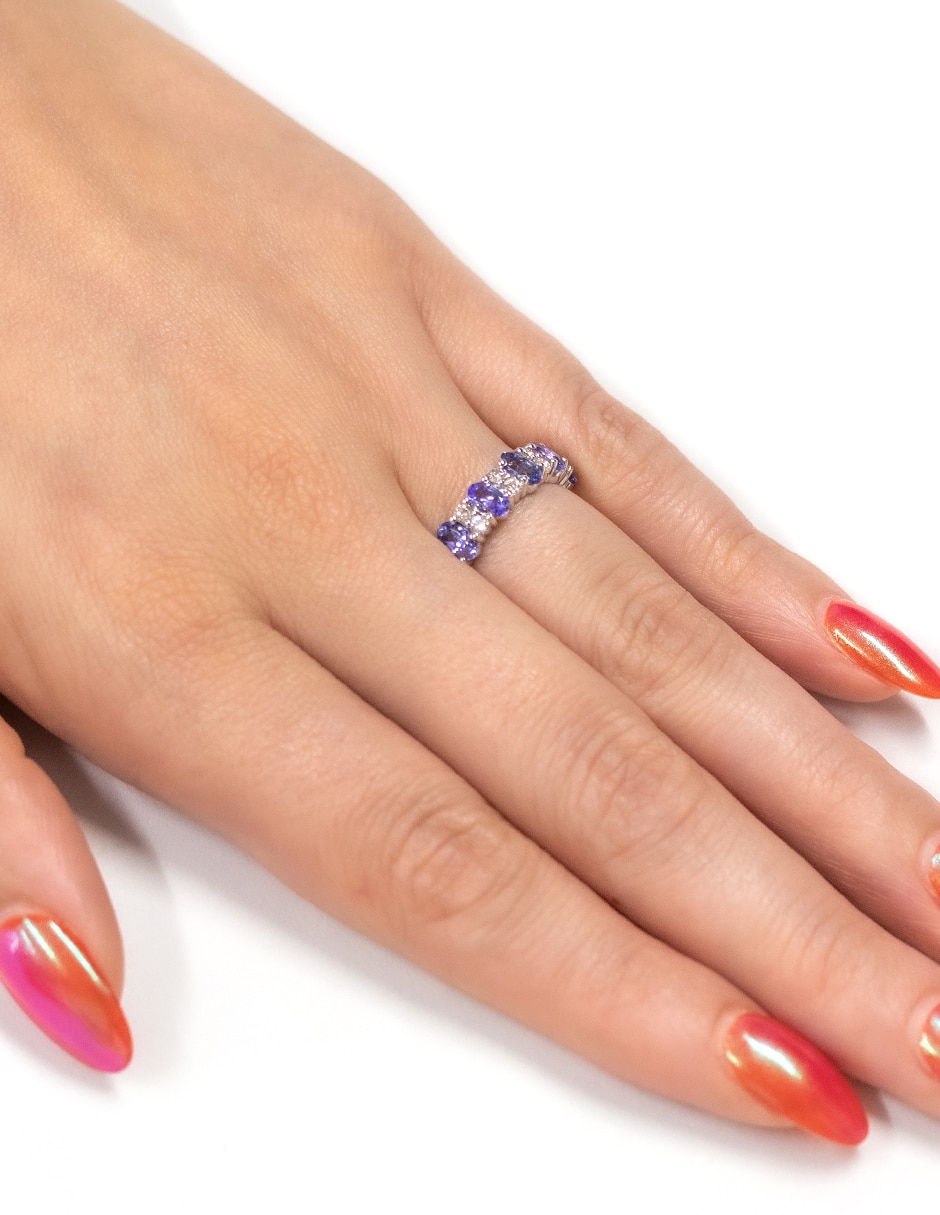 Anillo Dalila de oro blanco diamante pulido 3