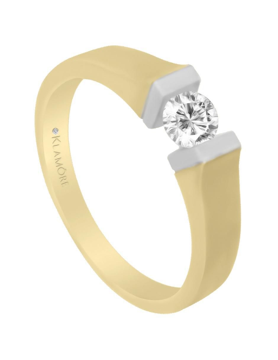 Solitario 14 k Fame diamante 4