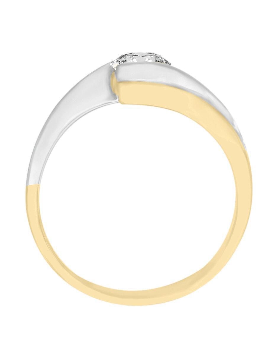 Solitario 14 k Raso diamante 4
